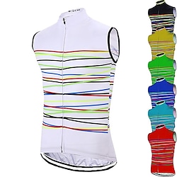 21Grams Men's Cycling Jersey Sleeveless Bike Top with 3 Rear Pockets Mountain Bike MTB Road Bike Cycling Breathable Quick Dry Moisture Wicking Reflective Strips White Black Green Polyester Spandex Lightinthebox