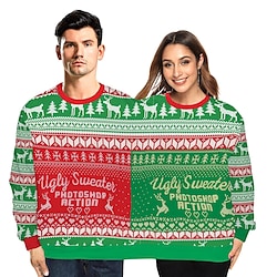 Reindeer Ugly Christmas Sweater / Sweatshirt Hoodie Women's Christmas Christmas Christmas Eve Adults Party Christmas Polyester Top Lightinthebox