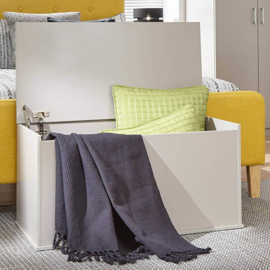 Panama Ottoman Storage Box Bench Chest Trunk Toy Blanket Storage Box Grey