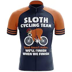 21Grams Men's Cycling Jersey Short Sleeve Bike Top with 3 Rear Pockets Mountain Bike MTB Road Bike Cycling Breathable Quick Dry Moisture Wicking Reflective Strips Green Yellow Sky Blue Sloth Lightinthebox
