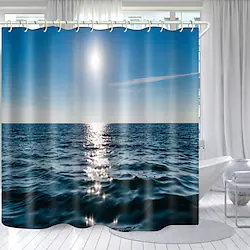 Shower Curtain With Hooks Ocean Wave Series Digital Printing Shower Curtain Shower Curtains Hooks Modern Polyester New Design Lightinthebox