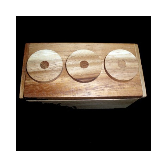 3 Wheel Combination Secret Lock Puzzle Box