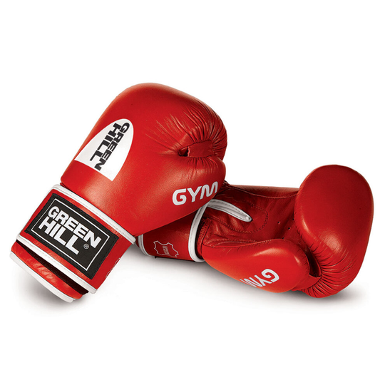 (Red, 14oz) GREEN HILL LEATHER BOXING GLOVES GYM