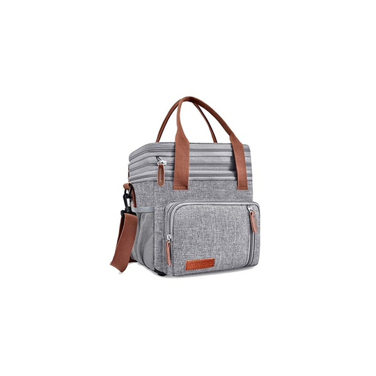 Insulated Lunch Bags for Women Men Large Lunch Box Leakproof Cooler Tote Bag Reusable with Adjustable Shoulder Belt MIYCOO (Grey, 20L)