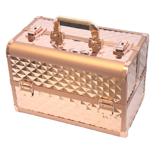 Rose Gold Beauty Makeup Nails Hair Vanity Case Jewellery Storage Box