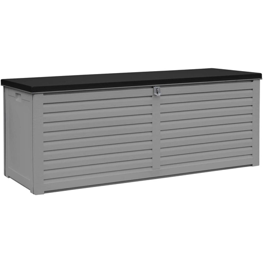AIRWAVE Outdoor Plastic Garden Storage Box 103Gal/390L - Plastic Storage Bench (144 x 54 x 57cm)