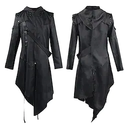 Plague Doctor Plus Size Retro Vintage Punk Gothic Steampunk 17th Century Coat Masquerade Tuxedo Trench Coat Outerwear Men's Costume Vintage Cosplay Party Long Sleeve Coat Halloween Lightinthebox