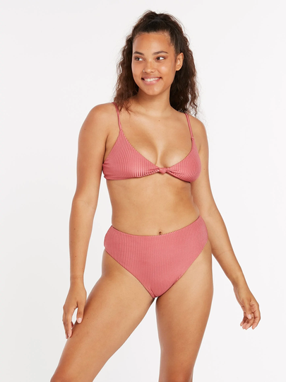 Women's Volcom Simply Rib Retro Bikini Bottom - DUSTY ROSE