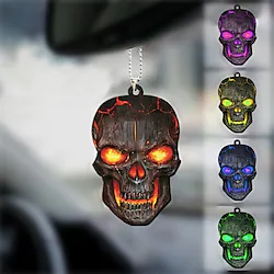 Car Hanging Pendant Acrylic Halloween Skull Flat Car Backpack Key Pendant Personalized Gift Car Interior Decorations Accessories Lightinthebox