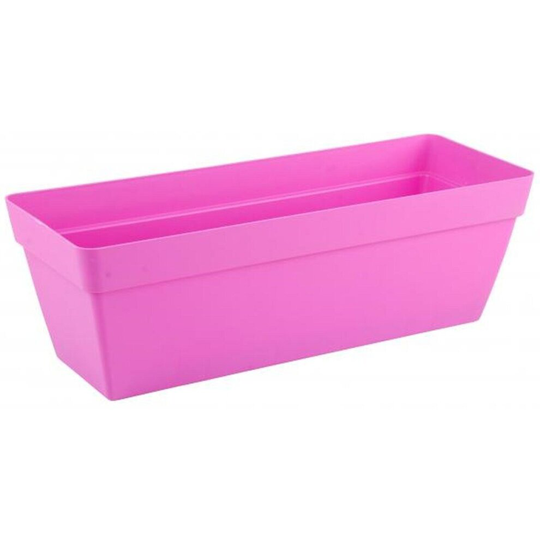 (Pink) Large Bright Colour Planters With Water Reserve Window Box Grey Green 50cm