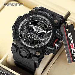 SANDA Digital Watch for Men Analog - Digital Digital Classic Sporty Stylish Outdoor Waterproof Calendar Alarm Clock ABS PU Leather Fashion Lightinthebox