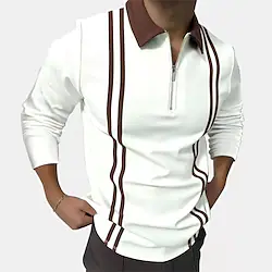 Men's Golf Shirt Tennis Shirt Breathable Quick Dry Moisture Wicking Long Sleeve T Shirt Regular Fit 1/4 Zip Patchwork Spring Autumn Gym Workout Tennis Golf / Micro-elastic / Lightweight Lightinthebox