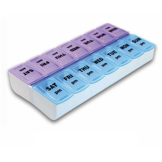 Weekly AM/PM Pill Organiser Box | 7-Day Medication Dispenser