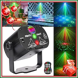 Party Lights DJ Disco Stage Laser Strobe Lights LED Voice Control Music USB Rechargeable 60 Patterns RGB Projector with Remote Control for Christmas Halloween Pub KTV Disco Birthday Wedding Lightinthebox