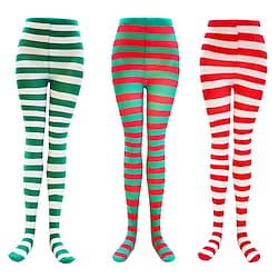 Santa Claus Elf Thigh High Socks Women's Christmas Christmas Christmas Eve Adults' Party Christmas Polyester Socks Lightinthebox