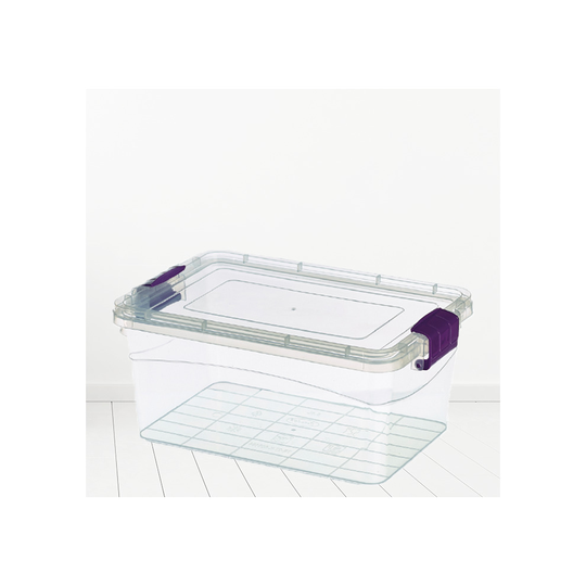 (30L) Plastic Storage Box Boxes Lid Food Container Home Office Box Lockable Stackable