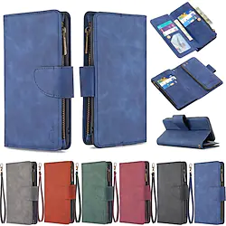 Phone Case For Apple Full Body Case Leather Wallet Card iPhone 14 Pro Max 14 Plus 13 12 11 Pro Max Mini X XR XS Wallet Card Holder Shockproof Solid Color Genuine Leather Lightinthebox