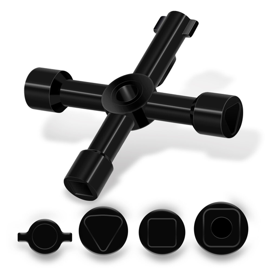 4 Way Utility Key | Multifunction Key for Electric Water Gas Meter Box