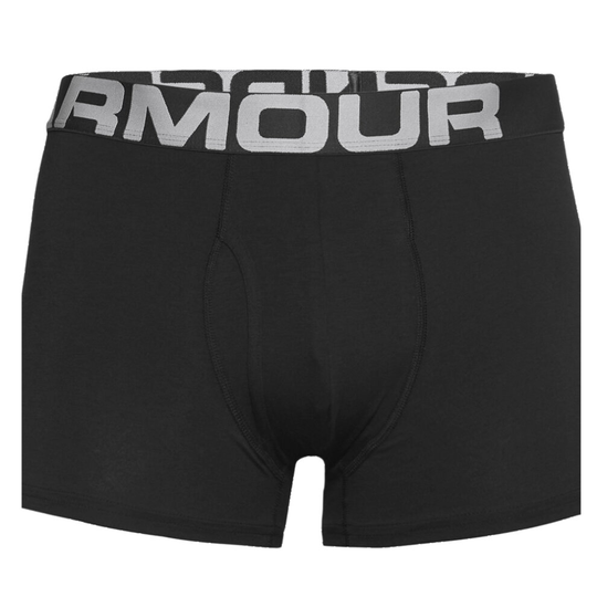 UNDER ARMOUR BOXERJOCK CHARGED COTTON 3'' BOXER SHORTS - BLACK / 3 PACK - L