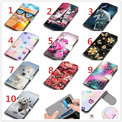 Phone Case For Samsung Galaxy Full Body Case Leather Wallet Card S22 S21 S20 Plus Ultra A72 A52 A42 A32 Wallet Card Holder Shockproof Cartoon Animal PU Leather TPU Lightinthebox