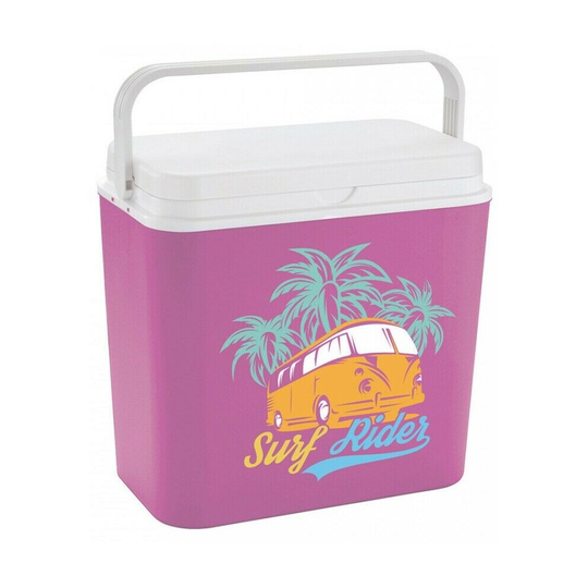 (Pink) Large Cooler Ice Box Insulated Freezer Cool Box 8 Hours 24 Litre Cooler Box
