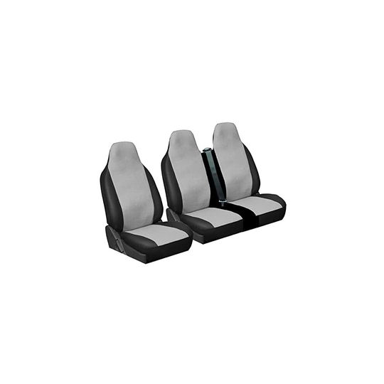 Carseatcover-UK® Heavy Duty Grey/Black LEATHERETTE UK MADE Van Seat Covers - Single + Double