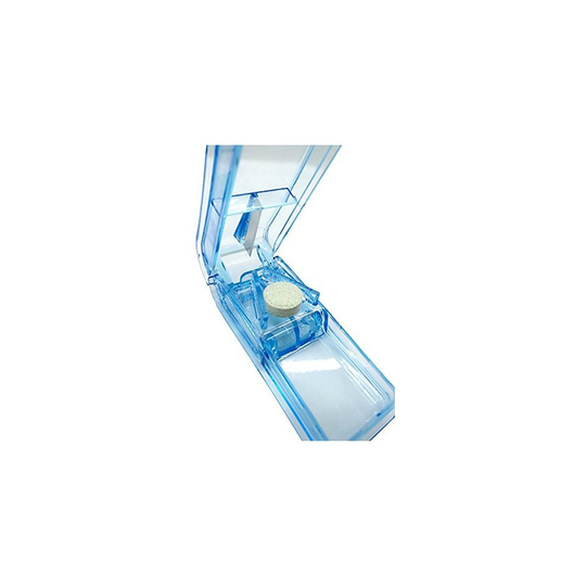 PuTwo Pill Box Travel Pill Cutter Pill Splitter Pill Divider Pill Dispenser with Case - Blue
