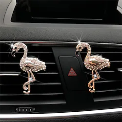 Car Air Freshener Alloy Diamond Air Outlet Flamingo Aroma Diffuser Car Interior Perfume Clip High End Auto Inter Accessories Lightinthebox