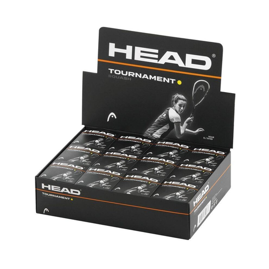 Head Tournament Squash Balls - Single Yellow Dot - Box of 12 - -
