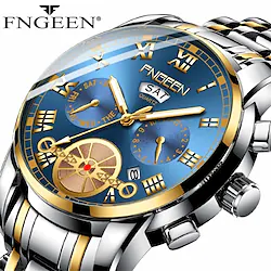 FNGEEN Quartz Watch for Men Analog Quartz Stylish Stylish Formal Style Waterproof Calendar Noctilucent Alloy Alloy Fashion / Large Dial Lightinthebox