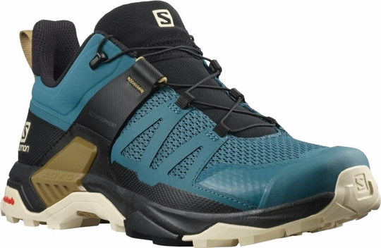Salomon Mens Outdoor Shoes X Ultra 4 Mallard Blue/Bleached Sand/Bronze Brown 43 1/3