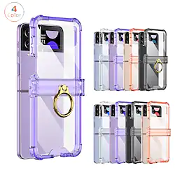 Phone Case For Samsung Galaxy Flip Z Flip 4 Z Flip 3 Full Body Protective Four Corners Drop Resistance Magnetic Flip Transparent PC Lightinthebox