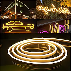 LED Neon Flex Strip Lights 6mm Narrow Neon Light 12V LED Strip Waterproof 5M Cutable DIY Led Neon Light Strip for Indoor Outdoor Home Decoration and DC12V Adapter and Touch Dimmer Switch Kit Lightinthebox