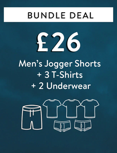 Custom Bundle Bundle Deal - Men's Jogger Shorts + 3 T-Shirts + 2 Underwear for £26 / Inventory - Tokyo Laundry
