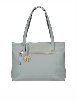 Pure Luxuries London Adley Zip Top Leather Handbag - Blue