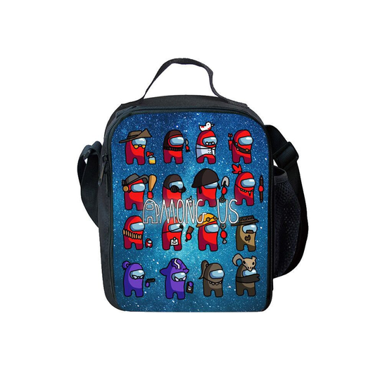 (Blue) Among Us Insulated Lunch Bag School Outdoor Lunchbox