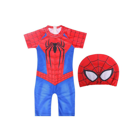(Red, 3-4 years ) Gentleman-UK Boys' Spider-Man one-piece swimsuit Marvel superhero swimsuit