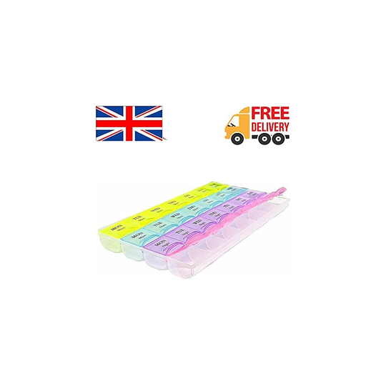 Pills box 28 Slot 7 Days Weekly Tablet Medicine Box Organizer Storage