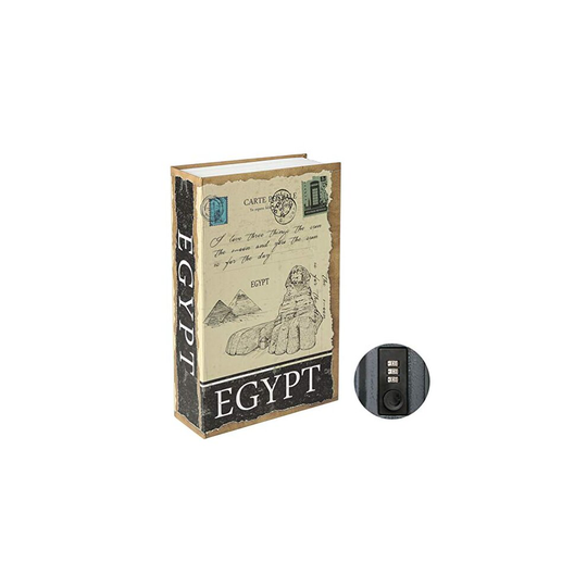 Parrency Diversion Book Safe with Combination Lock, Secrect Hidden Safe Lock Box Large, Medium, Egypt, 9 1/2" x 6" x 1 1/3", SBH-M009