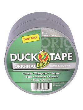 Duck Tape Original 50Mm X 50M Silver (2) Twin Pack Tape