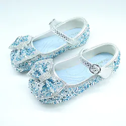 Frozen Fairytale Princess Elsa Mary Jane Shoes Girls' Movie Cosplay Sequins Halloween Rosy Pink Blue Shoes Halloween Carnival Masquerade Polyester Plastics Lightinthebox