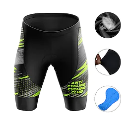 21Grams Men's Bike Shorts Cycling Padded Shorts Bike Padded Shorts / Chamois Mountain Bike MTB Road Bike Cycling Sports Graphic 3D Pad Cycling Breathable Quick Dry Green Yellow Polyester Spandex Lightinthebox