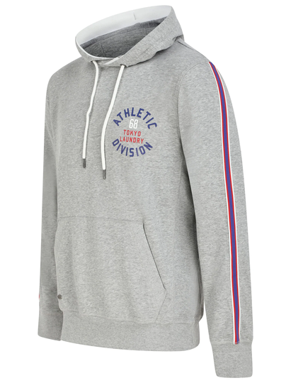 Hoodies / Sweatshirts Lawthorn Brushback Fleece Pullover Hoodie with Tape Sleeve Detail in Light Grey Marl - Tokyo Laundry / XL - Tokyo Laundry
