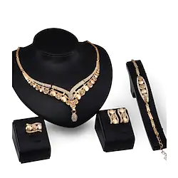 1 set Jewelry Set Hoop Earrings For Women's Party Special Occasion Anniversary 18K Gold Plated Cubic Zirconia Gold Plated Chunky Gold / Adjustable Ring / Birthday / Gift Lightinthebox