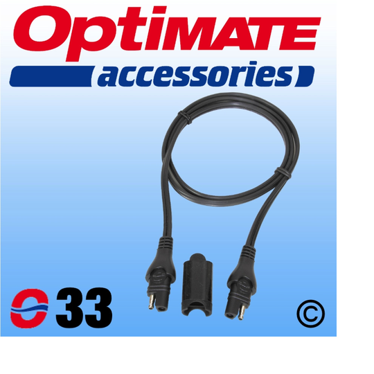 Optimate O33 SAE Extension Lead - 1m 100cm Weatherproof Plug Connector