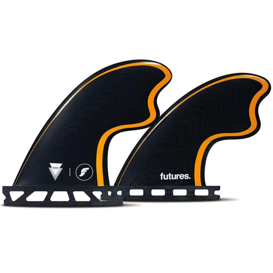 Futures Tomo Quad Fibreglass Surfboard Fins - Black/Orange