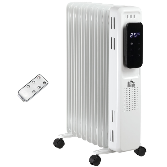 HOMCOM 2180W Oil Filled Nine Fin Portable Radiator w/ Remote Control