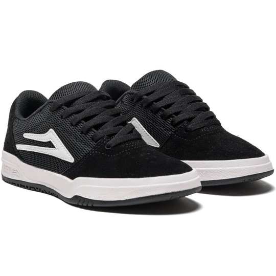 Lakai Youth Kids Brighton Skate Shoes - Black/White Suede