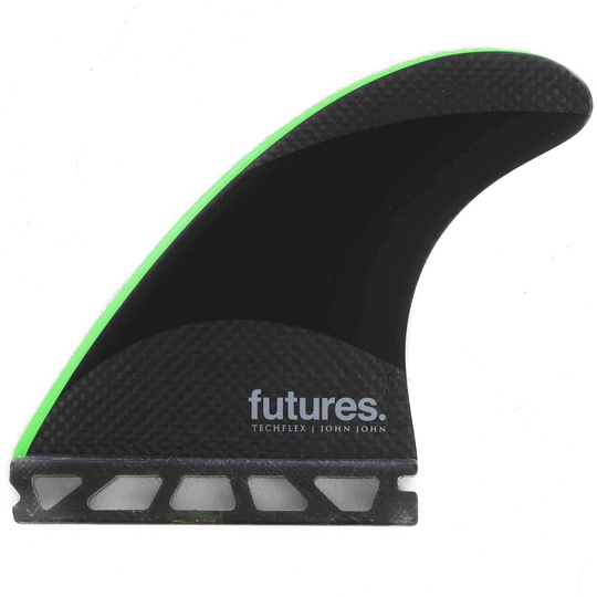 Futures John John Techlex Medium Thruster Surfboard Fins - Black Neon Green