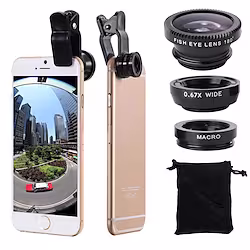 Phone Camera Lens Fish-Eye Lens Wide-Angle Lens Macro Lens 10X Macro 25 mm 0.02 m 180 ° Cool for Samsung Galaxy iPhone Lightinthebox